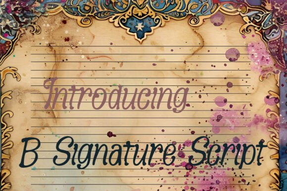 B Signature Script Fonts for Creative Script Amp Design