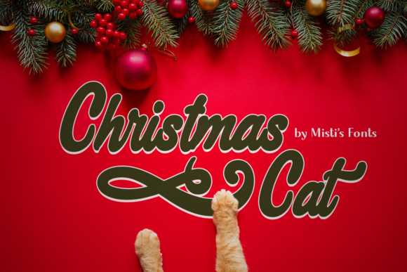 Christmas Cat Font for Festive Design Projects