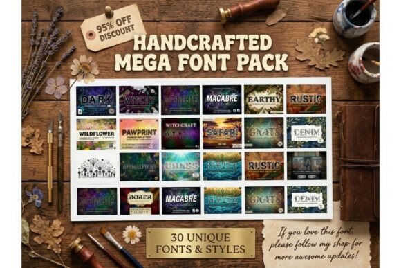 Handcrafted Mega Font Pack for Local Business Branding Bundles