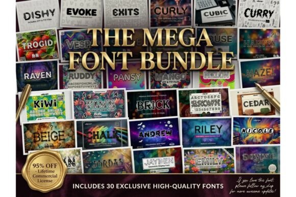 The Mega Font Bundle for Creative Sellers
